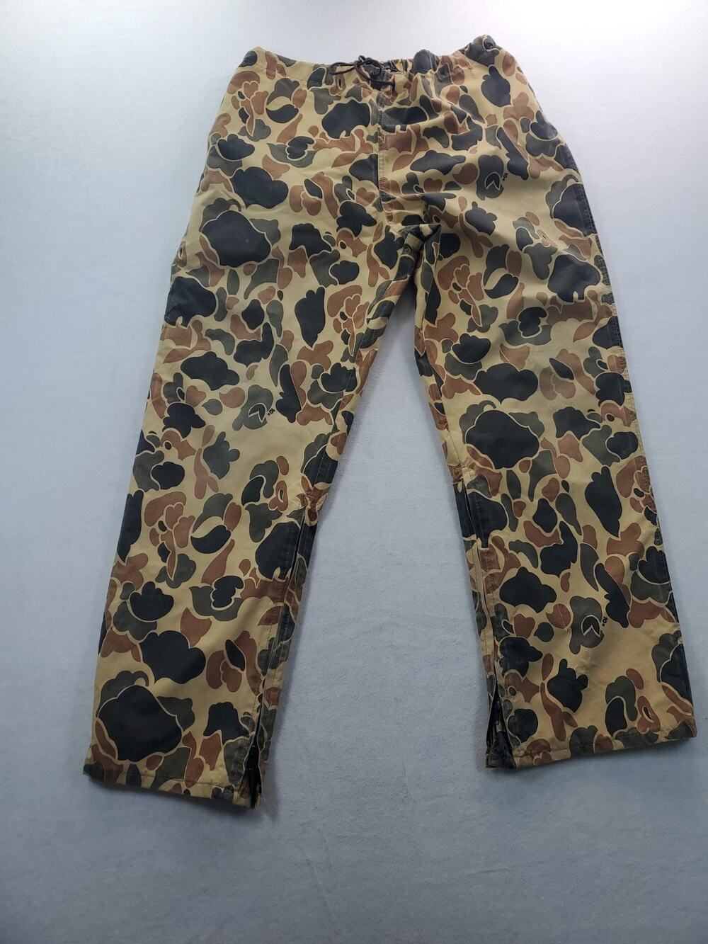 10x Duck Camo Gore-Tex Outer Shell Nylon Drawstring Pants Men's Large USA Made